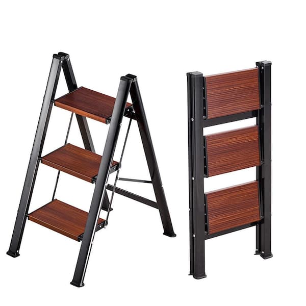 3 Step Ladder, 6.79 H Folding Step Stool with Wide Anti-Slip Pedal Handgrip, Lightweight 330 lbs. 2025 Update