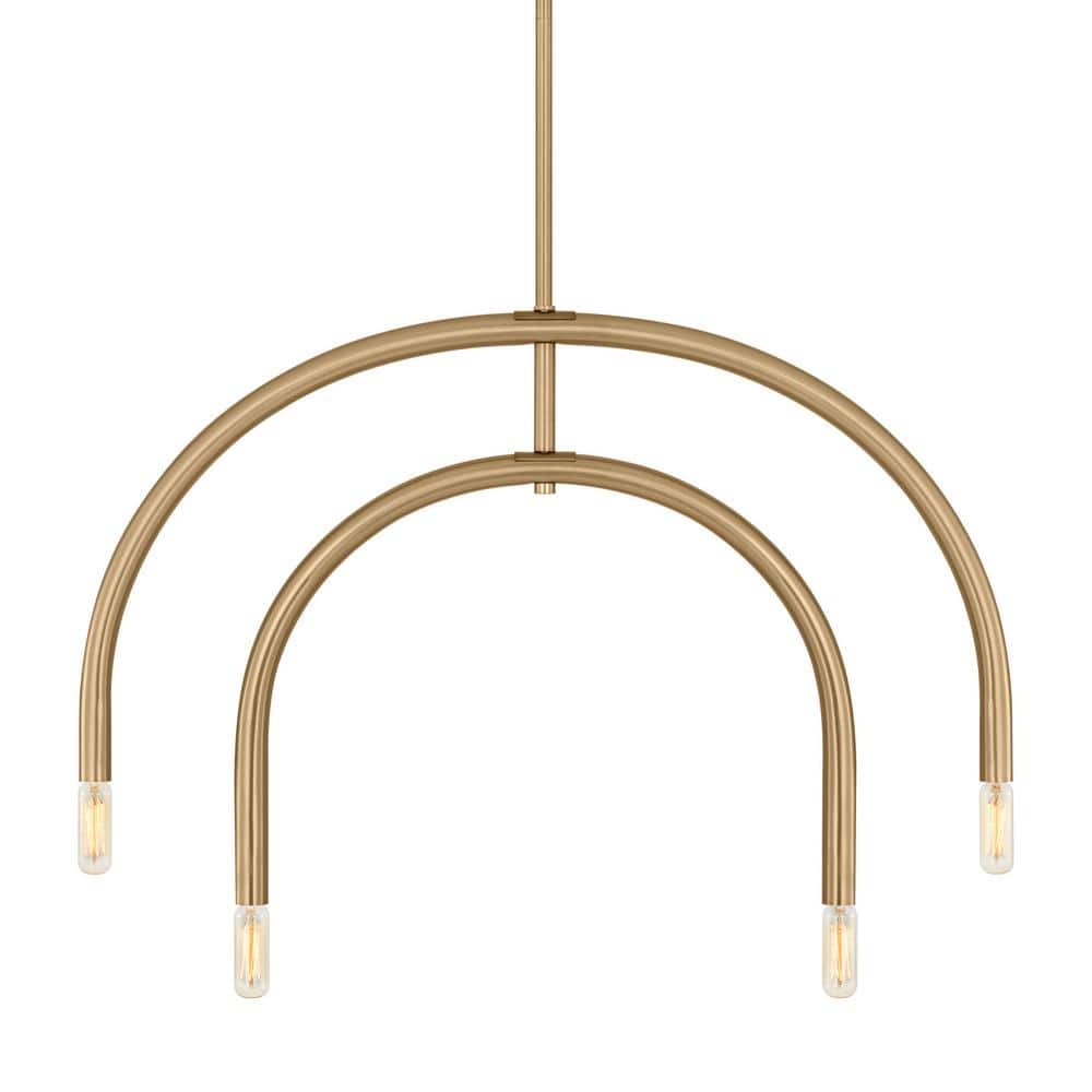 Hadden 22" Satin Brass 4-Light Chandelier