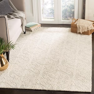 Blossom Silver/Ivory Doormat 3 ft. x 5 ft. Floral Damask Geometric Area Rug