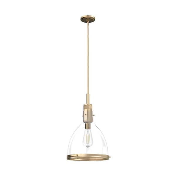 Van Nuys 1 Light Alturas Gold Island Pendant Light with Clear Glass Shade Dining Room Light
