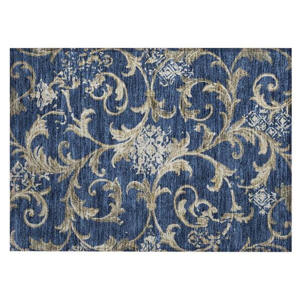 Chantille Machine Washable Indoor/Outdoor Abstract ACN3012 Navy 2 ft. x 3 ft. Accent Rug