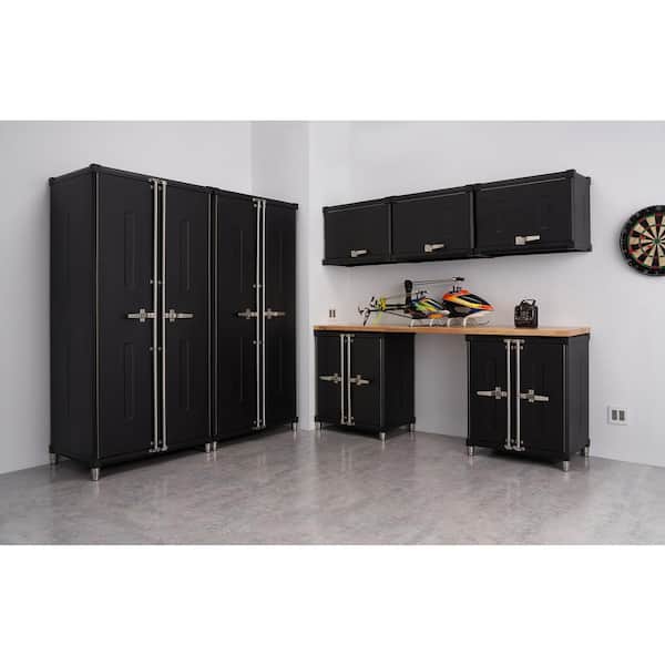 Pro Series 8-Piece 18-Gauge Steel Garage Storage System in Black (188 in. W x 76 in. H x 24 in. D)