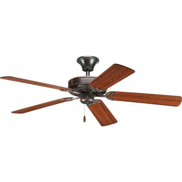 Progress Lighting AirPro 52 in. Indoor Antique Bronze Transitional Ceiling Fan with Remote Included for Great Room and Living Room
