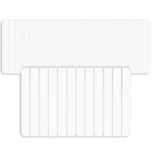 Diatomite Quick-Dry Stone Water-Absorbing White Bath Mat Set Extra Large and Medium