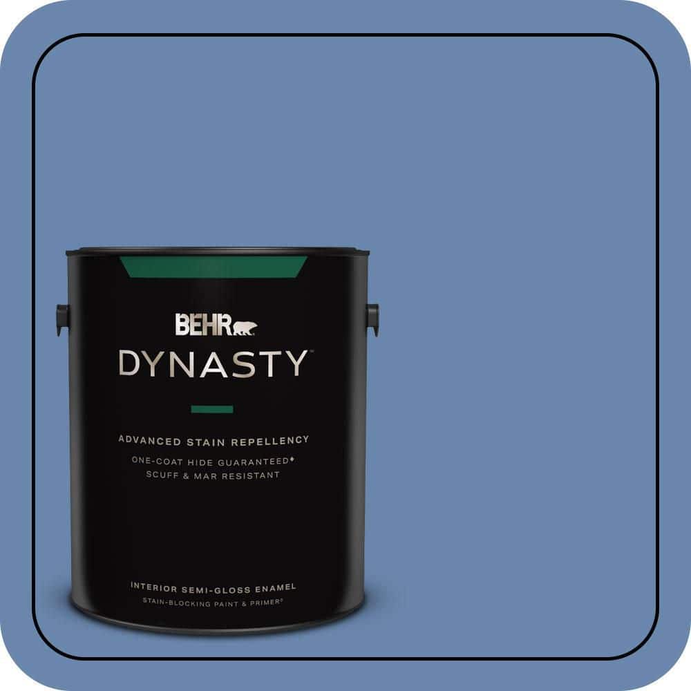 1 gal. #M530-5 Cowgirl Blue One-Coat Hide Semi-Gloss Enamel Interior Stain-Blocking Paint & Primer price history on PriceWatchPro