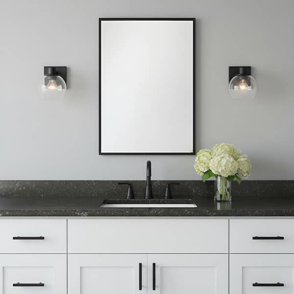 Rito 6 in. W x 7.125 in. H 1-Light Midnight Black Dimmable Wall Sconce with No Bulb Included