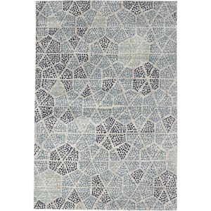 Graphic Points Beige 9 ft. 6 in. x 12 ft. 11 in. Geometric Area Rug