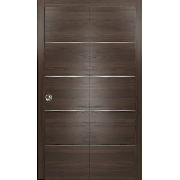 Sartodoors 0020 48 In. X 80 In. Flush Solid Core Chocolate Ash Finished ...