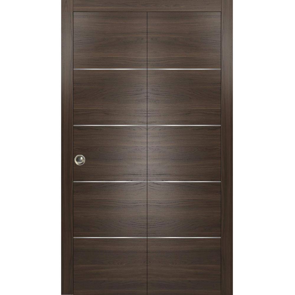 Assemble Required 0020 72 in.  x 84 in. Flush Solid Core Chocolate Ash Finished Wood Bifold Door with Hardware price history on PriceWatchPro