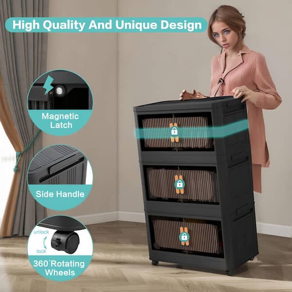 キャビネット Tahanbath 4-Tier Plastic Storage Cabinet: 20 in. Side Wide