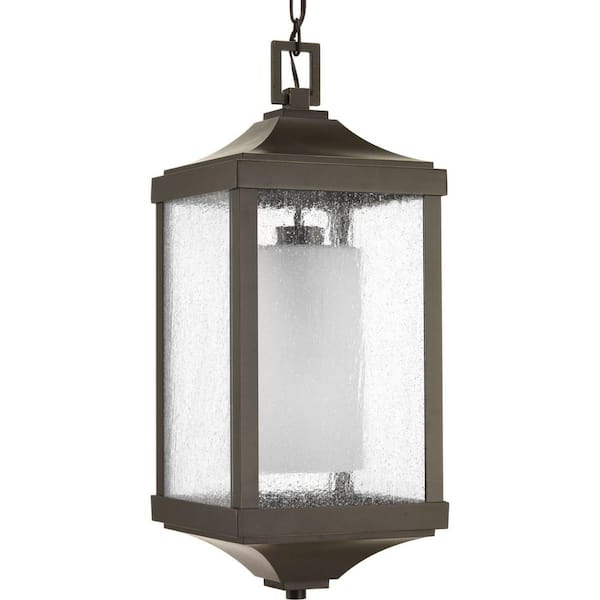 Progress Lighting Devereux Collection 1-Light Outdoor Antique Bronze Hanging Lantern