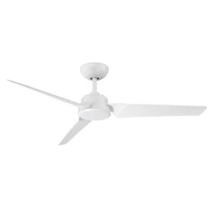 Roboto 52 in. Indoor/Outdoor Matte White 3-Blade Smart Ceiling Fan with Remote Control