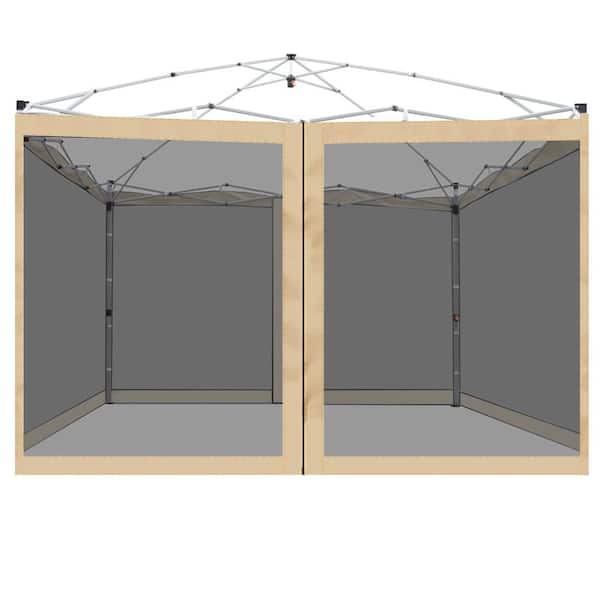 10x10 Canopy Mosquito Net for Pop Up Gazebo Tent – Replacement Netting Screen Sidewalls (Net Only, Sand)