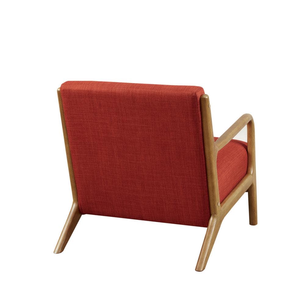 Novak Mid-Century Lounge Chair in Spice with Elm Wood Finish