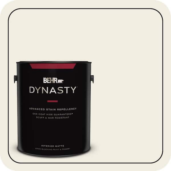 BEHR DYNASTY 1 gal. Designer Collection #DC-012 White Stone Matte Interior Stain-Blocking Paint & Primer