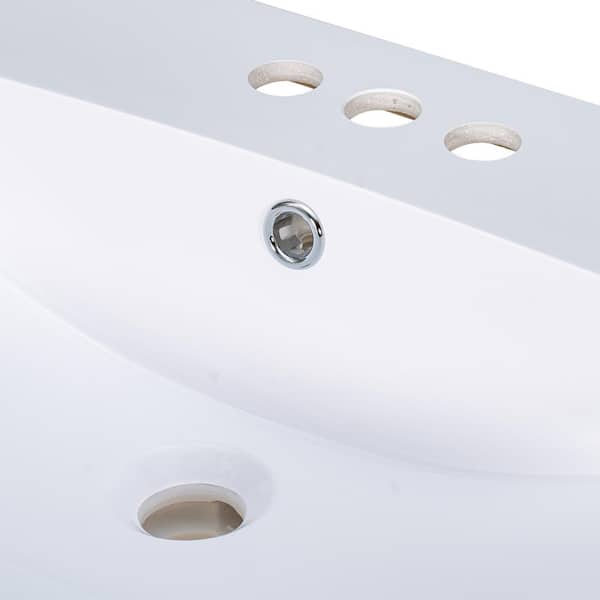 Flynama 24 in . Bathroom Sink in White JY-WF287736AAK - The