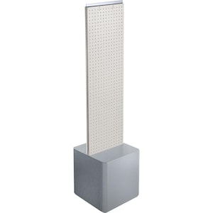 45 in. H x 13.5 in. W 2-Sided Pegboard Floor Display on Silver Studio Base