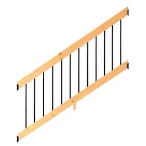 6 ft. Cedar-Tone Southern Yellow Pine Stair Rail Kit with Aluminum Square Balusters