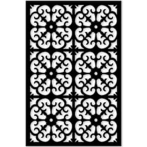 Roman 4 ft. x 32 in. Black Vinyl Decorative Screen Panel