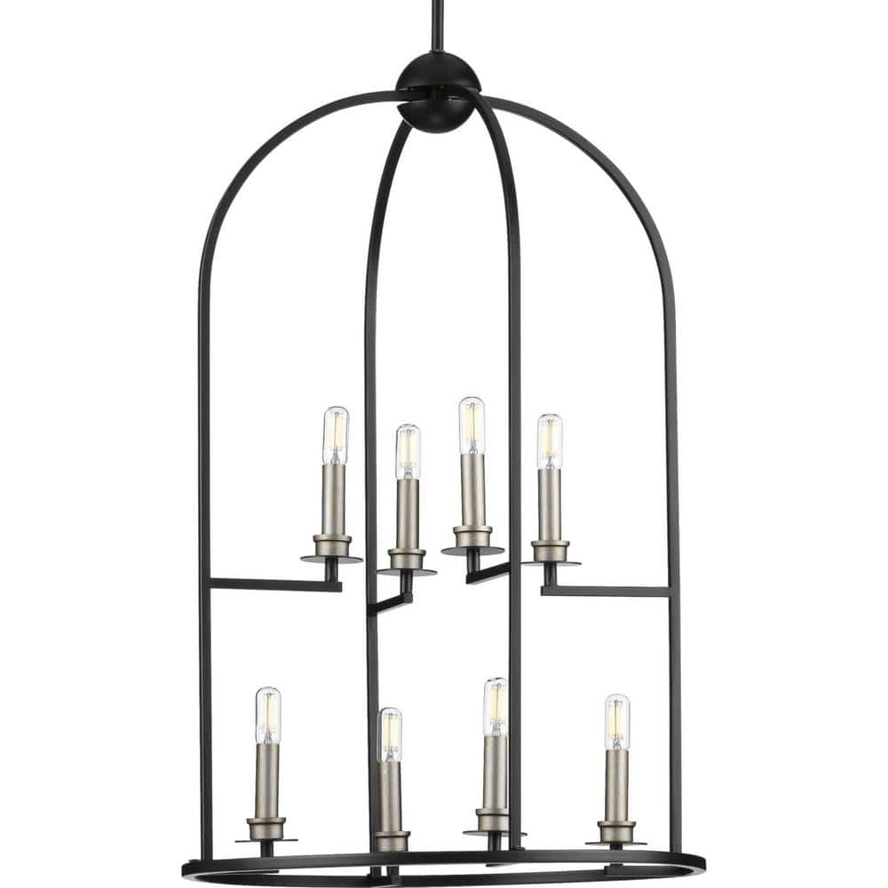 Seneca Matte Black 8-Light Farmhouse Chandelier