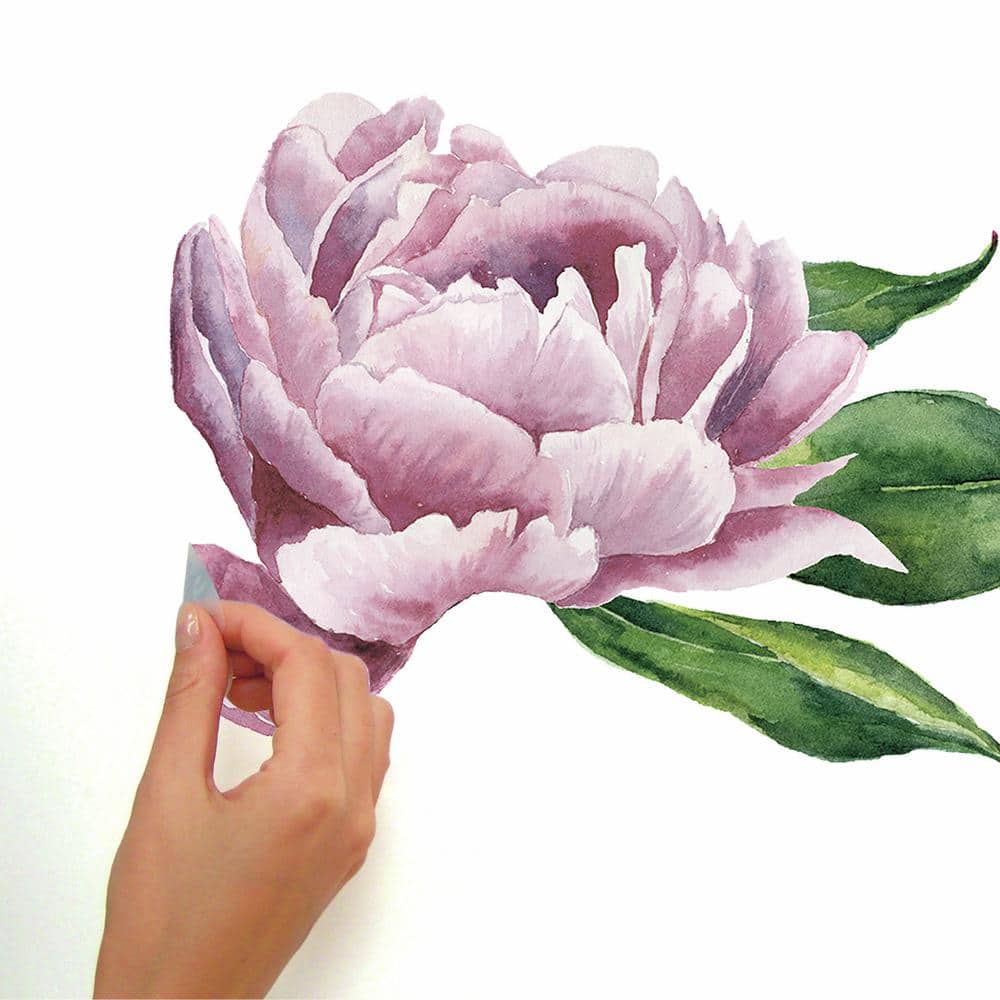 Large Pink Peony Peel and Stick Wall Decals