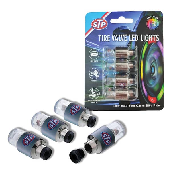 STP Tire Valve Multi-Color LED Lights For Cars, Motorcycles and Bicycles (4-Pack) SEL1-1007-RGB - The