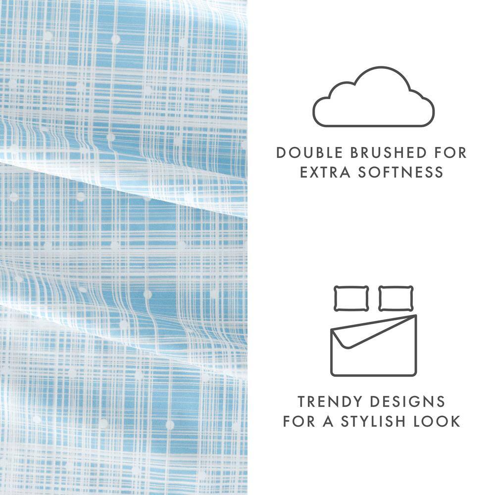 Aqua Polka Dot Queen Microfiber Sheet Set