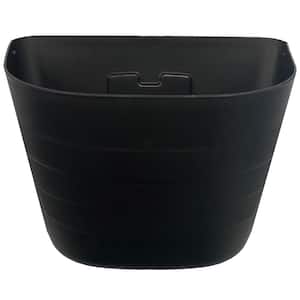 7 in. x 12 in. x 9.5 in. Black Resin BPA-Free Wall Mounted Self-Watering Wall Planter