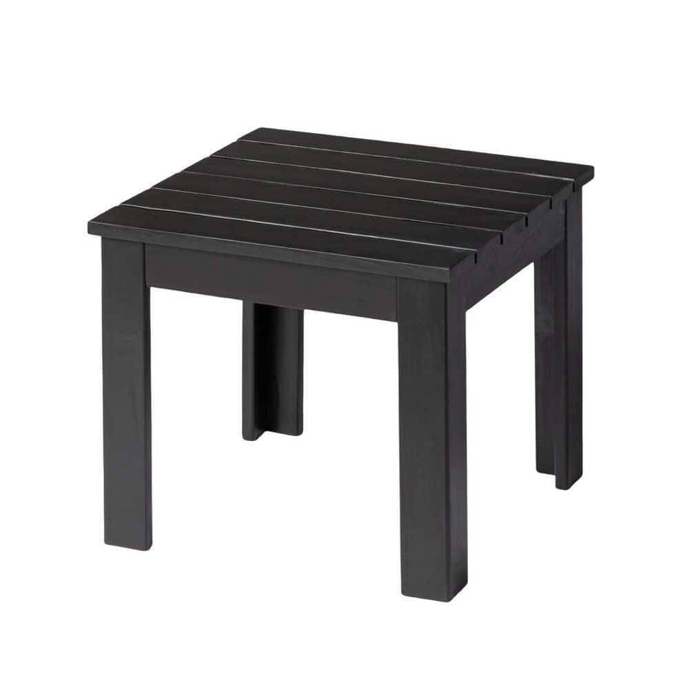 Black Outdoor Wood Side Table