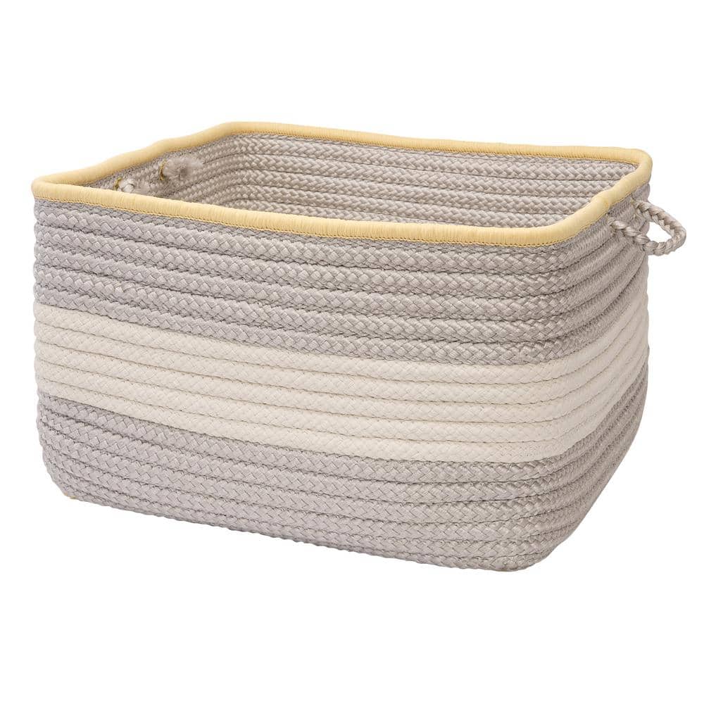 Color Pop Square Polypropylene Basket Shadow Yellow 14 in. x 14 in. x 10 in