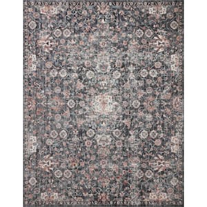 Cassandra Charcoal/Rust 5 ft. 3 in. x 7 ft. 9 in. Oriental 100% Polypropylene Pile Area Rug