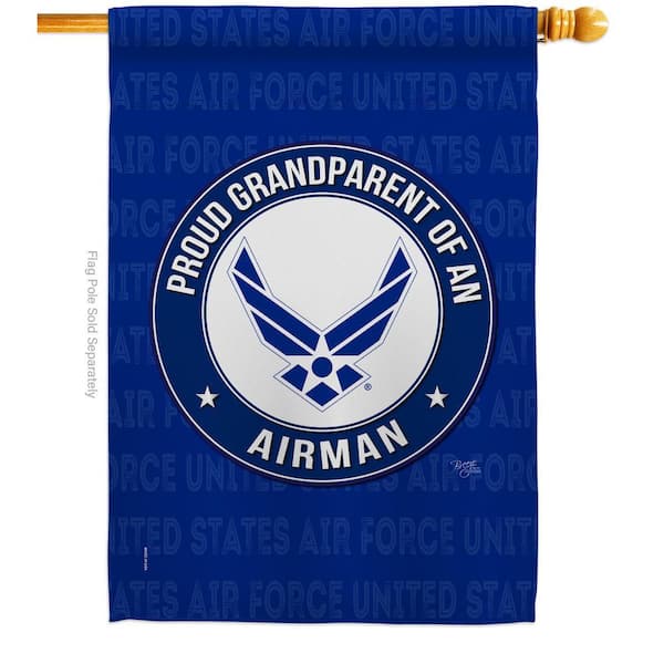 2.3 ft. x 3.3 ft. Proud Grandparent Airman Air Force House Flag 2-Sided Armed Forces Decorative Vertical Flags