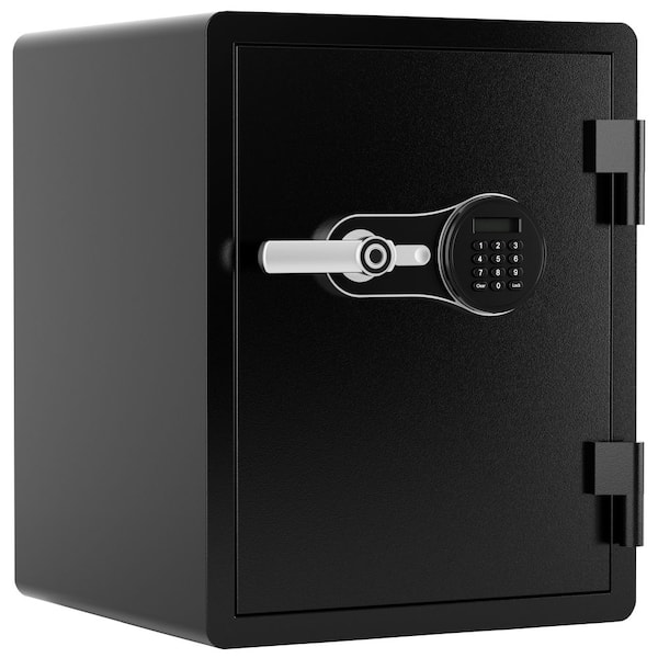 FV-600 PRO 1.72 cu. ft. Steel Fire-Resistant Floor Safe with Biometric and Digital Keypad LCD Display Matte Black