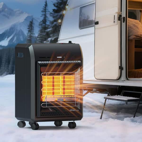 18,000 BTU Outdoor Propane Cabinet Heater with Regulator and Safety Gas Shut-Off for Garages, Workshops and Job Sites
