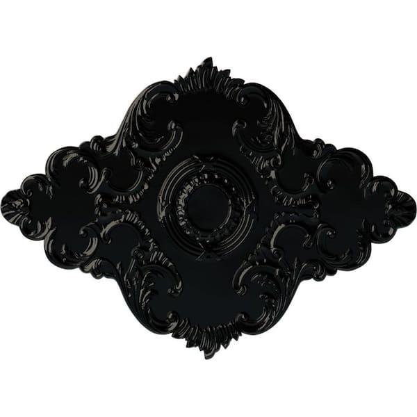 Ekena Millwork 1-7/8 in. x 67-1/8 in. x 48-5/8 in. Polyurethane Piedmont Ceiling Medallion, Black Pearl