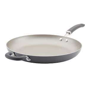14.5 in. Aluminum Nonstick Create Delicious Frying Pan with Helper Handle in Gray Shimmer