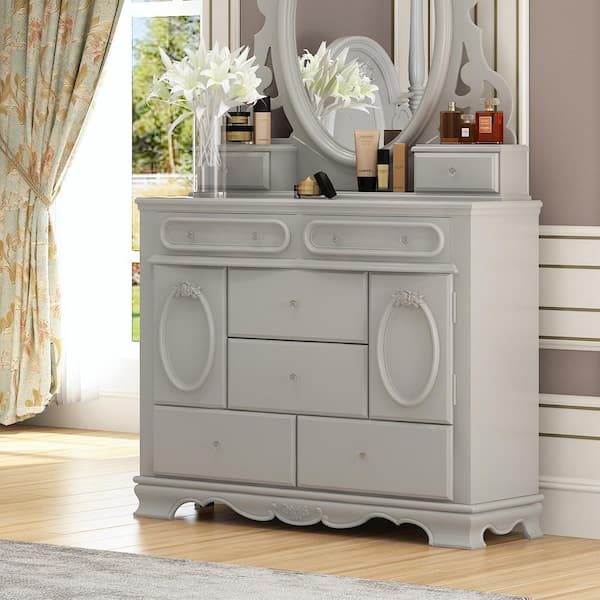 Acme Furniture Flora Gray Finish 6 19 Dresser