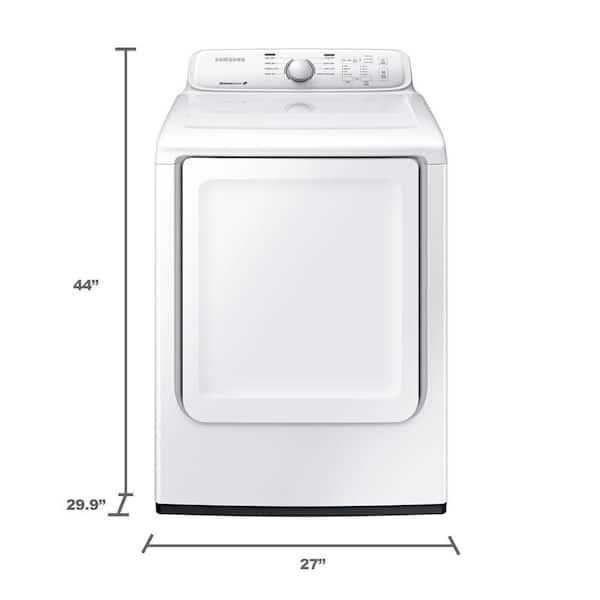 Samsung 7 2 Cu Ft Electric Dryer In White Dv40j3000ew The Home Depot