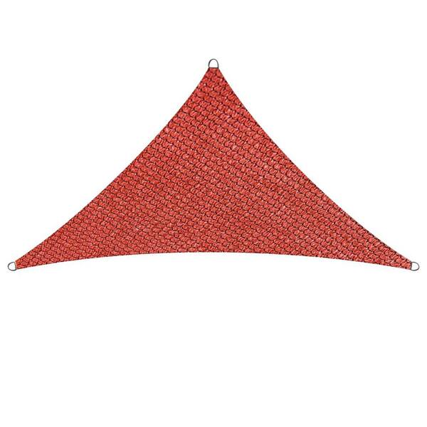 Unbranded 12 ft. x 12 ft. x 17 ft. Stain Resistant Red Triangle Sun Shade Sail Canopy UV Block for Patio Outdoor Activities