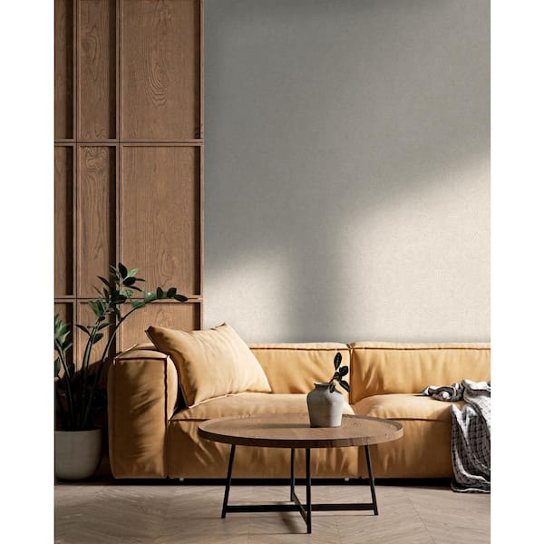 Ivory Plain Rippled Sand Print Non Woven Non-Pasted Textured Wallpaper 57 Sq. Ft.