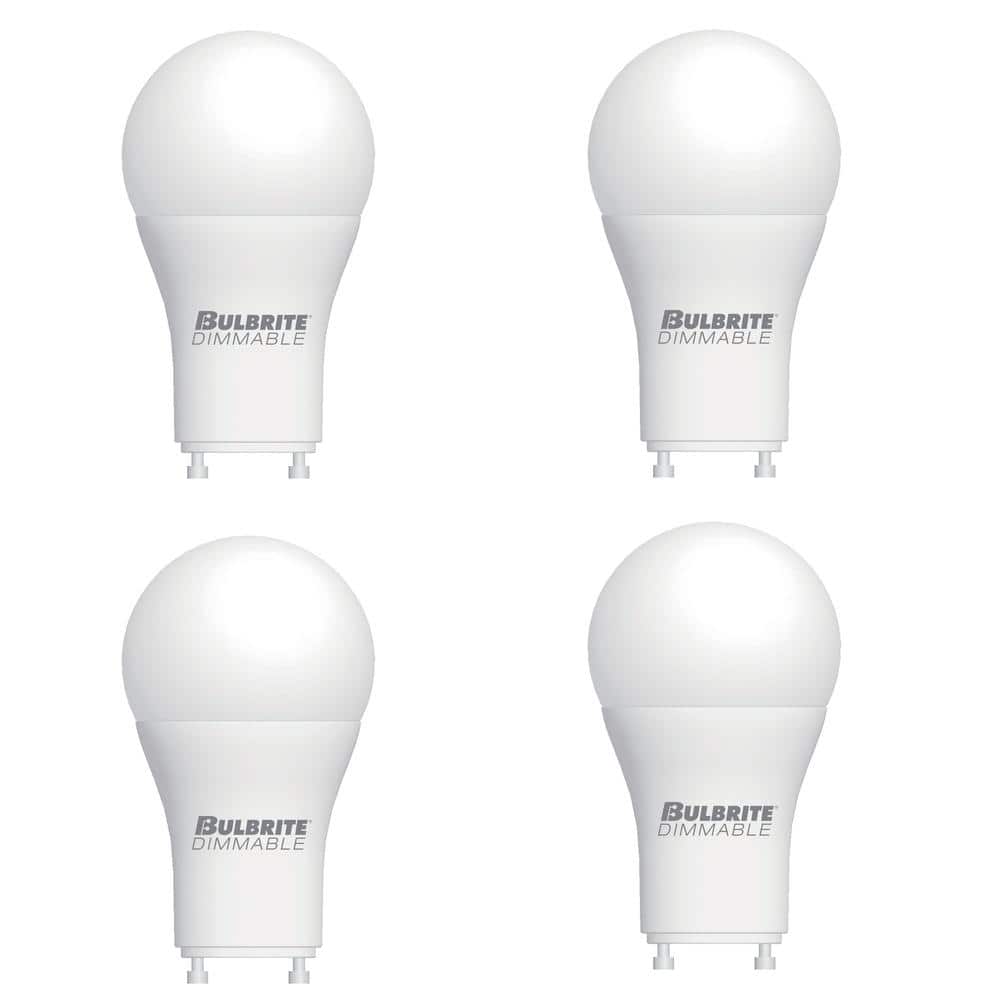Bulbrite 60-Watt Equivalent A19 Dimmable GU24 Twist and Lock Base LED Light Bulb 2700K in Frost (4-Pack) -  862724