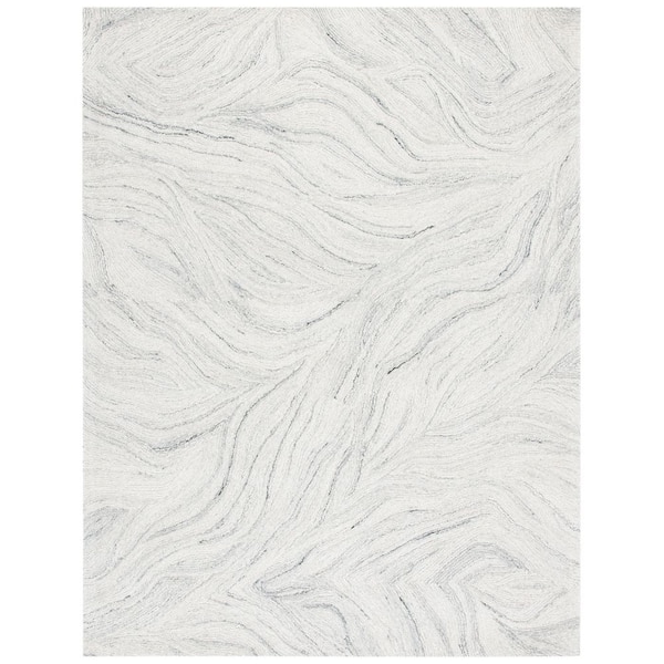Metro 10 ft. x 14 ft. Ivory/Silver Abstract Area Rug