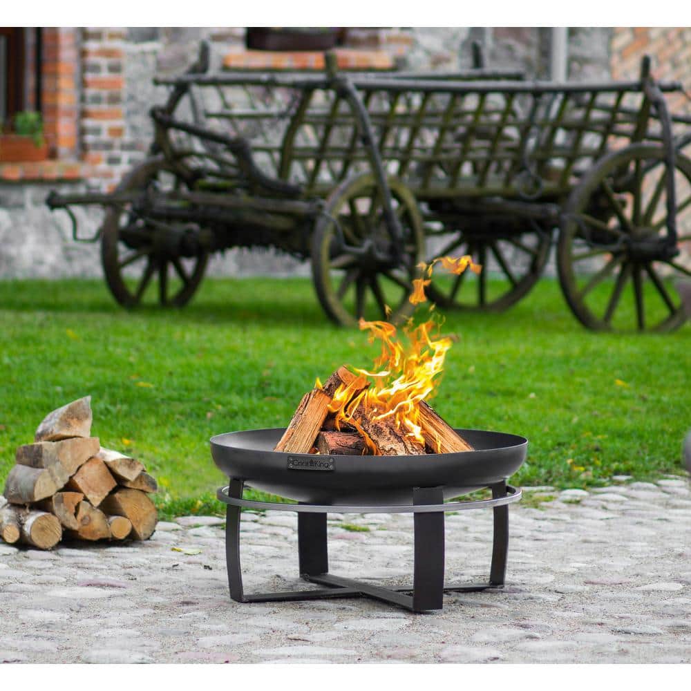 Cook King 31.5" Black Steel Round Wood Burning Fire Pit