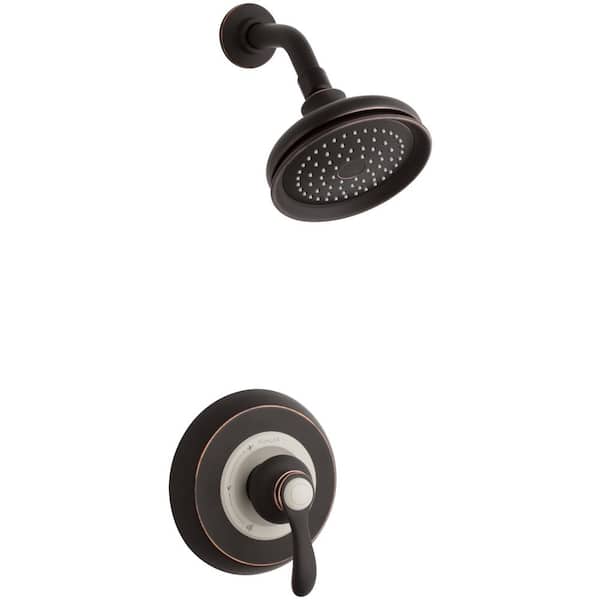 KOHLER Fairfax 1-Spray 6.5 in. Single Wall Mount Fixed Shower Head in Oil-Rubbed Bronze