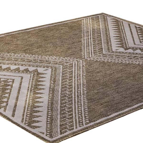 John Ivory, Gray and Tan 8 ft. x 10 ft. Geometric Area Rug