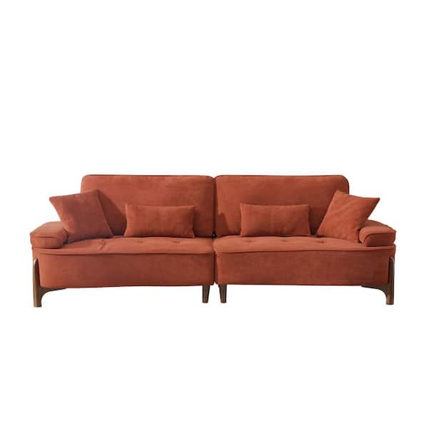 Green Futon Velvet Sofa Accent Sofa Loveseat Sofa with Rose Gold Metal Feet