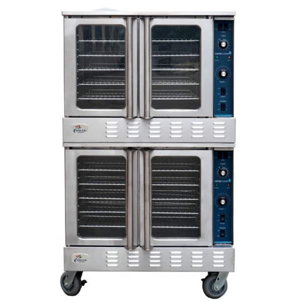38 in. W Commercial Nature Gas Convection Oven in Stainless Steel 108,000 BTU with Casters