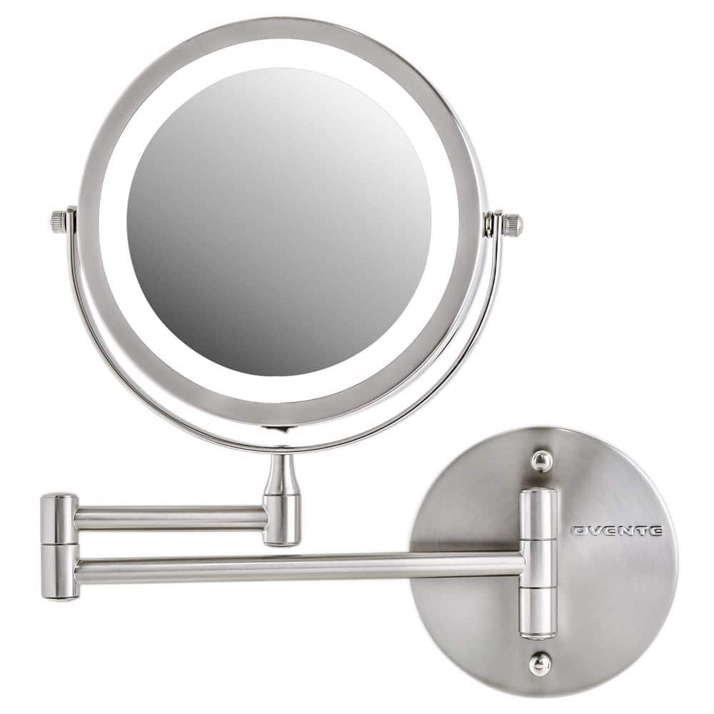 Nickel Brushed 11.6" Wall Mounted LED Magnifying Mirror