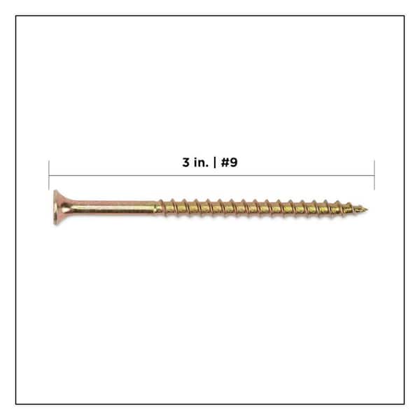 9 in. x 3 in. Torx Drive Bugle Head Coarse Thread Gold Construction Wood Screws 5 lbs. (415-Count)