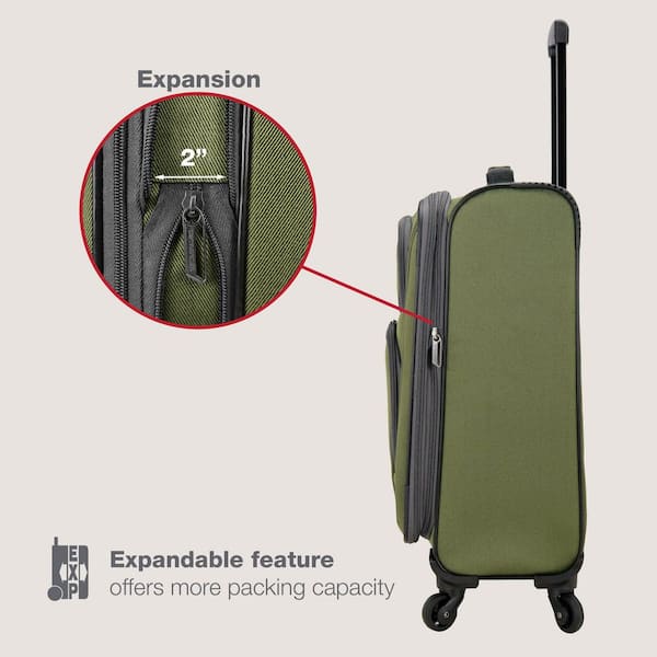 Surf&TailorMOAT TravelerSet-up2 スー U.S. Traveler Forza Green Softside Rolling Suitcase Luggage